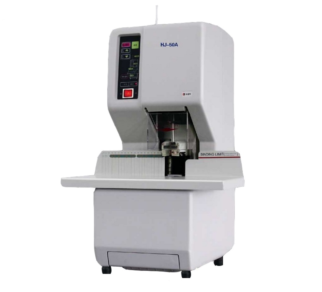 Máy đóng chứng từ HJ-50A Thiết kế chắc chắn,công xuất đóng cao và hoàn toàn tự động