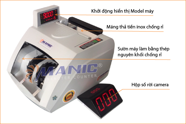 Cấu tạo chắc chắn và tiện lợi của máy đếm tiền MANIC B-9900 